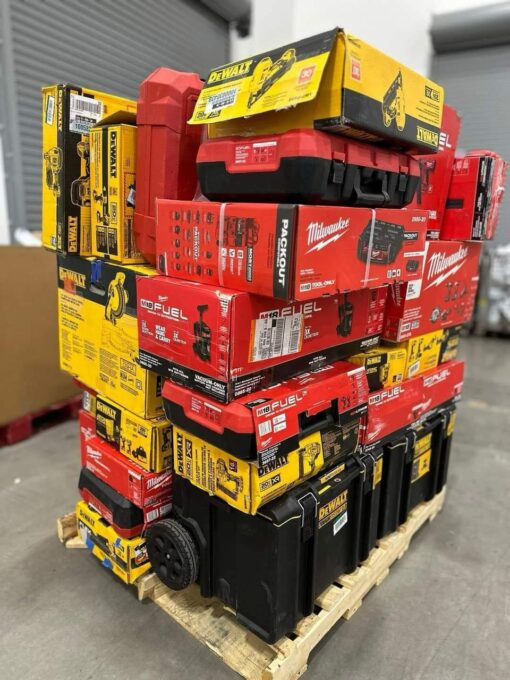 Mixed pallet of Dewalt and Milwaukee